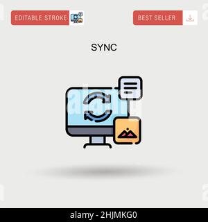 Sync Simple vector icon. Stock Vector