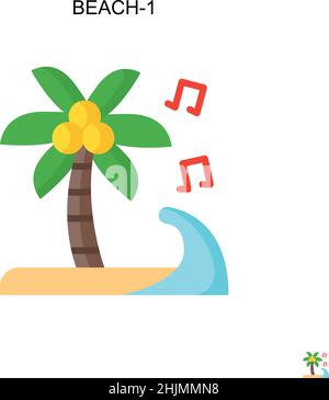 Beach-1 Simple vector icon. Illustration symbol design template for web mobile UI element. Stock Vector