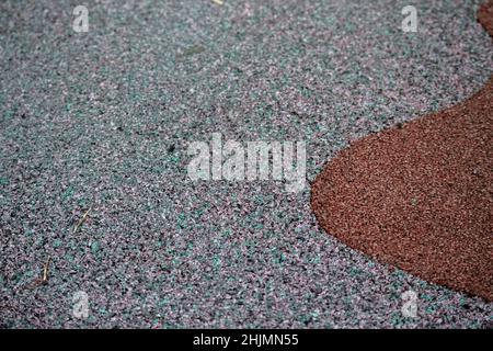 Two colored rubber floor for a play ground Stock Photo