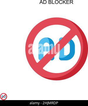 Ad blocker Simple vector icon. Illustration symbol design template for web mobile UI element. Stock Vector