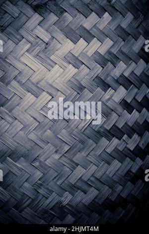 Black and white color Bamboo grass woven flat mat from natural bamboo background Stock Photo