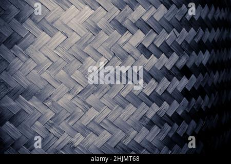Black and white color Bamboo grass woven flat mat from natural bamboo background Stock Photo