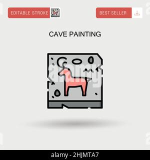 Cave painting Simple vector icon. Stock Vector