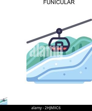 Funicular Simple vector icon. Illustration symbol design template for web mobile UI element. Stock Vector