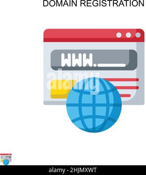 Domain registration Simple vector icon. Illustration symbol design template for web mobile UI element. Stock Vector
