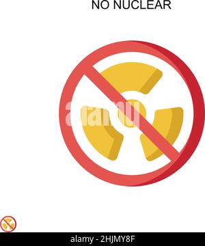 No nuclear Simple vector icon. Illustration symbol design template for web mobile UI element. Stock Vector
