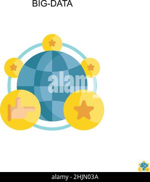 Big-data Simple vector icon. Illustration symbol design template for web mobile UI element. Stock Vector
