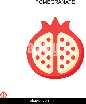 Pomegranate Simple vector icon. Illustration symbol design template for web mobile UI element. Stock Vector