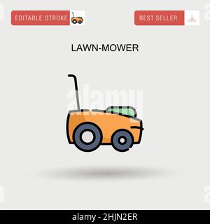 Lawn-mower Simple vector icon. Stock Vector