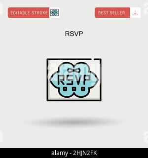 Rsvp Simple vector icon. Stock Vector