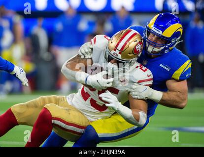 San Francisco 49ers linebacker Elijah Sullivan (59) against the Las Vegas  Raiders during an NFL preseason football game in Santa Clara, Calif.,  Sunday, Aug. 29, 2021. (AP Photo/Jed Jacobsohn Stock Photo - Alamy