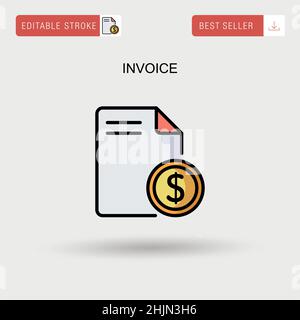 Invoice Simple vector icon. Stock Vector