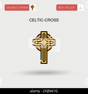 Celtic-cross Simple vector icon. Stock Vector