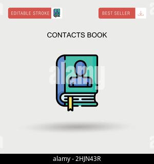 Contacts book Simple vector icon. Stock Vector