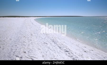 afternoon view of shell beach at shark bay in western australia Stock Photo