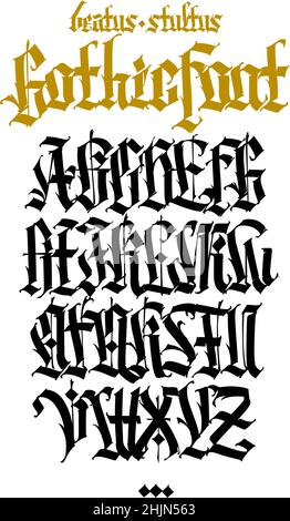 old english cursive font tattoo