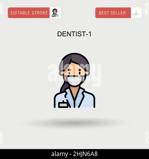 Dentist-1 Simple vector icon. Stock Vector