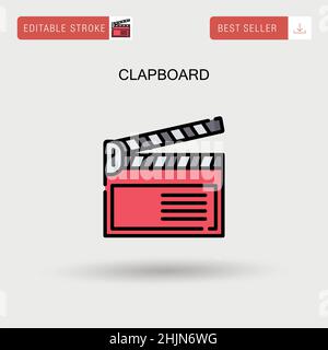 Film clapper icon. Simple illustration of film clapper vector icon for web  design isolated on white background Stock Vector