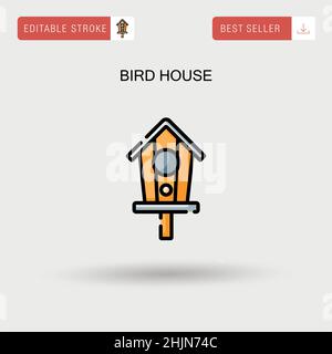 Bird house Simple vector icon. Stock Vector