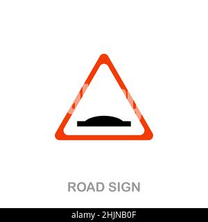 Road Sign flat icon. Colored element sign from transport collection. Flat Road Sign icon sign for web design, infographics and more. Stock Vector
