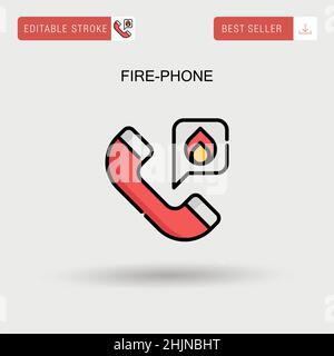 Fire-phone Simple vector icon. Stock Vector