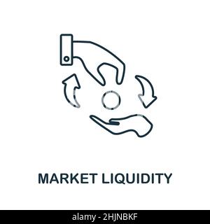 Market Liquidity icon. Line element from market economy collection. Linear Market Liquidity icon sign for web design, infographics and more. Stock Vector