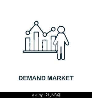 Demand Market icon. Line element from market economy collection. Linear Demand Market icon sign for web design, infographics and more. Stock Vector