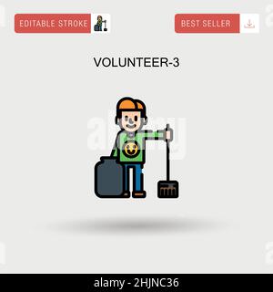 Volunteer-3 Simple vector icon. Stock Vector