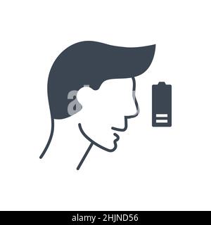 Fatigue related vector glyph icon Stock Vector