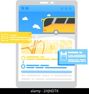 Mobile tracker app icon get transport information Stock Vector