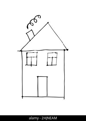Easy How to Draw a Country House Tutorial and Coloring Page | Scenery  drawing for kids, Art drawings for kids, Drawing images for kids