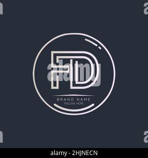 Creative FD initial letter logo design elements. Modern Minimalist business letter logo vector design template. Stock Vector