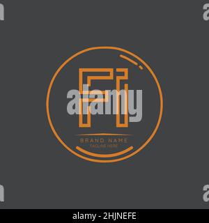 Creative FI initial letter logo design elements. Modern Minimalist business letter logo vector design template. Stock Vector