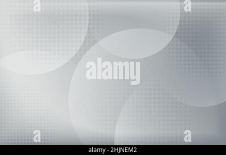 Abstract gradient white and gray circle overlapping artwork with circle geometric halftone style. Overlapping for design decorative background. Stock Vector