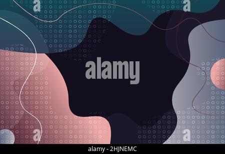 Abstract doodle template design of overlapping artwork decorative style. Artwork template of geometric background. Stock Vector