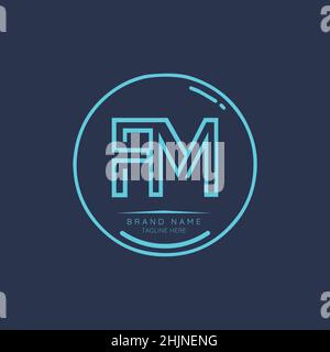 Creative FM initial letter logo design elements. Modern Minimalist business letter logo vector design template. Stock Vector