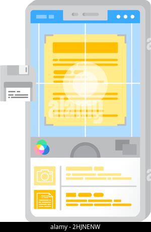 File icon document scan by mobile app vector Stock Vector