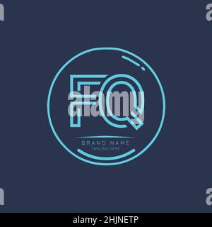 Creative FQ initial letter logo design elements. Modern Minimalist business letter logo vector design template. Stock Vector