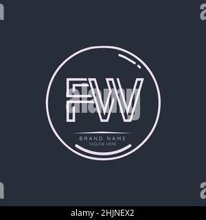 Creative FW initial letter logo design elements. Modern Minimalist business letter logo vector design template. Stock Vector