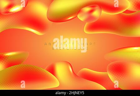 Abstract gradient red and orange template design shape overlapping template. Use for presentation background. Stock Vector