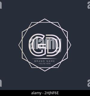 Creative GD initial letter logo design elements. Modern Minimalist business letter logo vector design template. Stock Vector