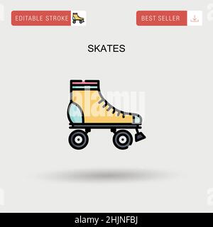 Skates Simple vector icon. Stock Vector