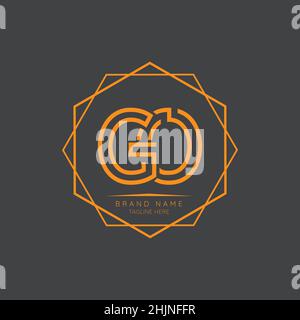 Creative GO initial letter logo design elements. Modern Minimalist business letter logo vector design template. Stock Vector