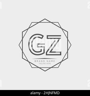 Creative GZ initial letter logo design elements. Modern Minimalist business letter logo vector design template. Stock Vector