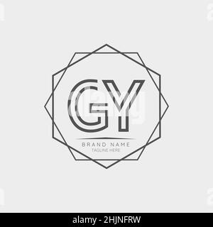 Creative GY initial letter logo design elements. Modern Minimalist business letter logo vector design template. Stock Vector