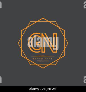 Creative GN initial letter logo design elements. Modern Minimalist business letter logo vector design template. Stock Vector