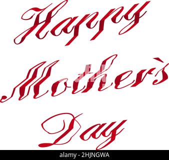 Happy Mothers Day 3D cubes font style vector illustration. Red elegant poster calligraphy text words Happy Mothers Day. Decoration letters. Stock Vector