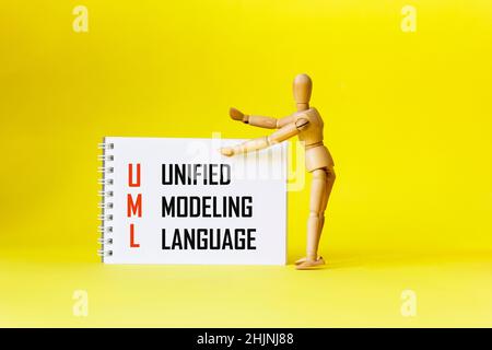 UML - Unified Modeling Language acronym, technology concept background Stock Photo
