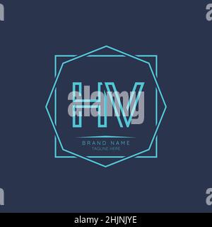 Creative HV initial letter logo design elements. Modern Minimalist business letter logo vector design template. Stock Vector