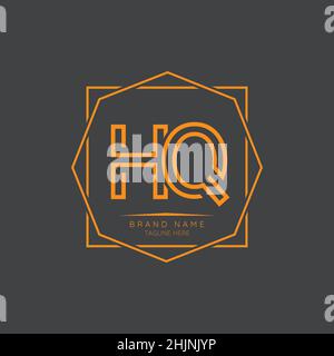 Creative HQ initial letter logo design elements. Modern Minimalist business letter logo vector design template. Stock Vector